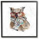 Funny Glasses Fashion Owl Animal Watercolor Painting, 12"x12"