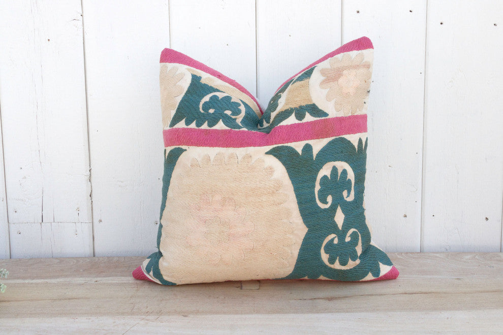 Dawn Dew Vintage Suzani Pillow
