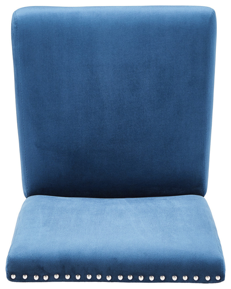 Balmforth Nailhead Velvet Upholstered Side Dining Chairs (Set of 2), Blue
