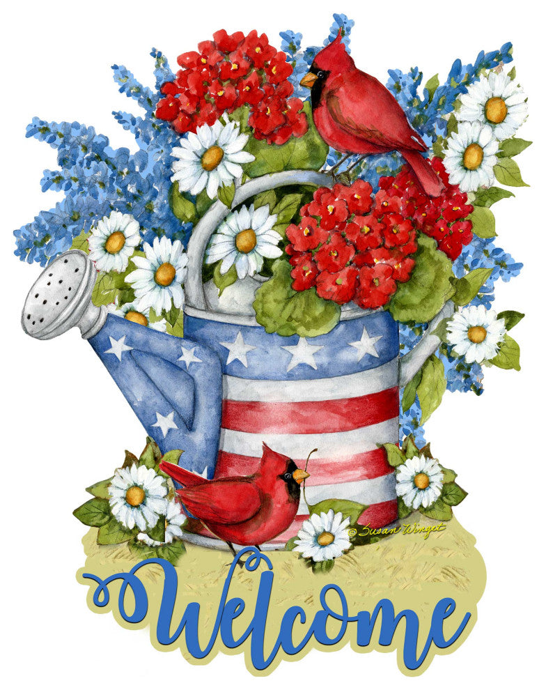 American Watering Can Door Decor by Susan Winget American Patriotic Decor