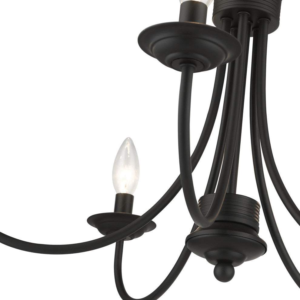 Livex Lighting Estate 5-Light Black Large Semi-Flush