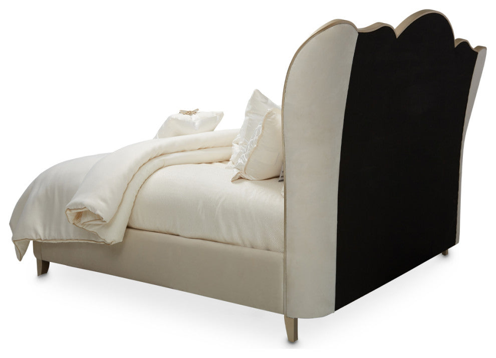 Villa Cherie Queen Channel Tufted Velvet Bed - Caramel