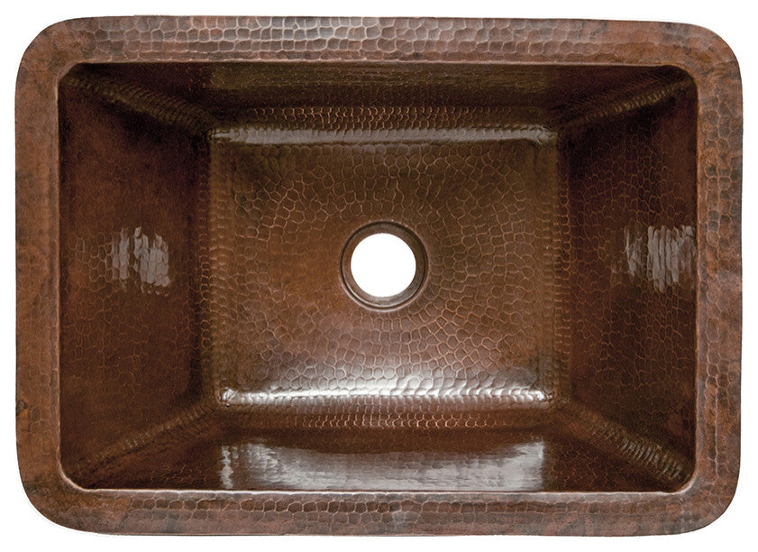 Rectangle Hammered Copper Bathroom Sink, Oil Rubbed Bronze