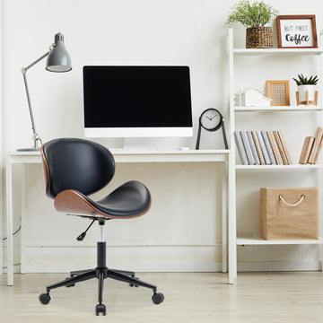 Mid-Century Swivel Office Desk Chair, Black