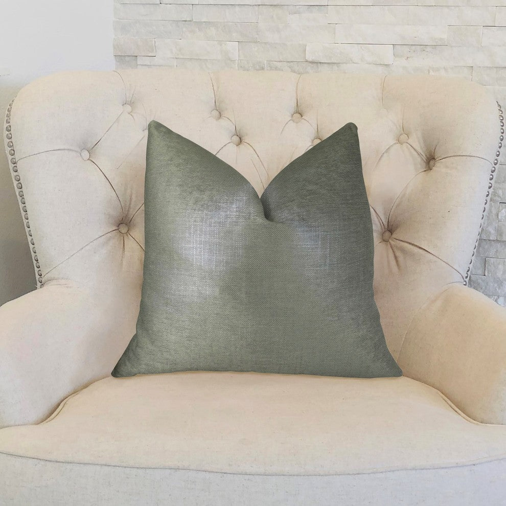 Lustrous Linen Gunmetal Grey Handmade Luxury Pillow, 20"x20"