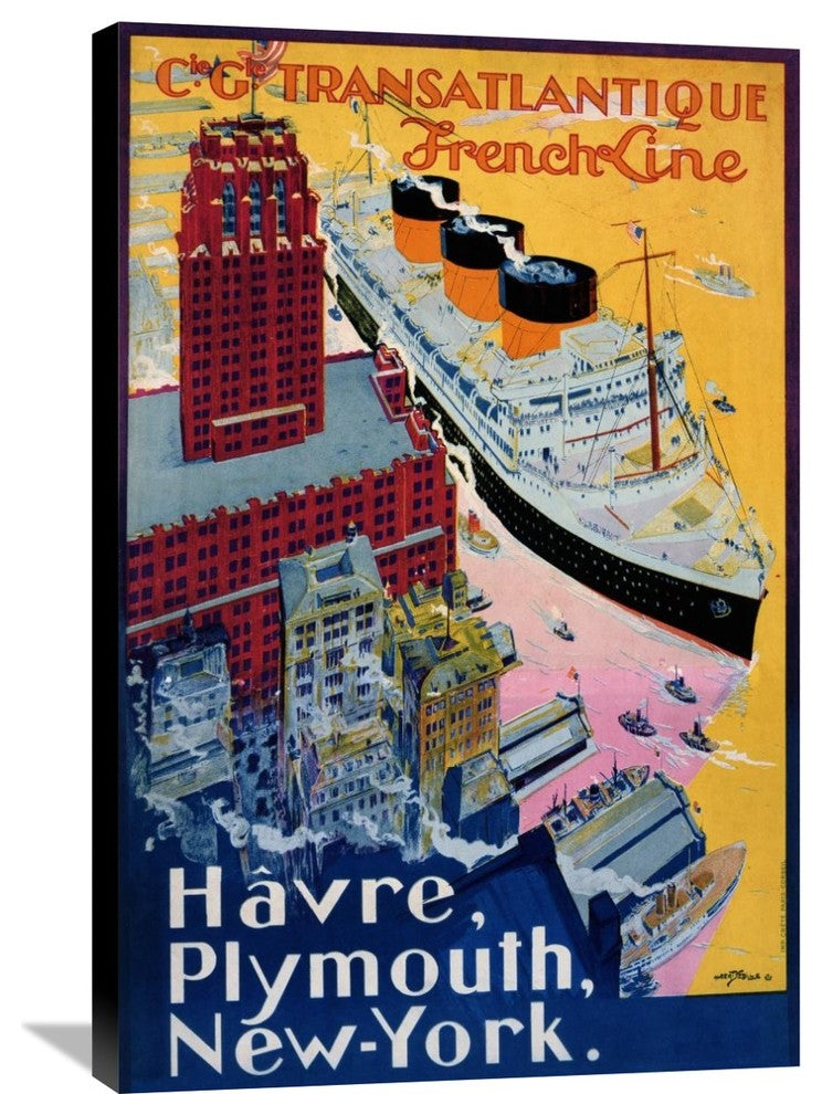 Transatlantique-French Line / Paris-Havre-New York, 24"X36"
