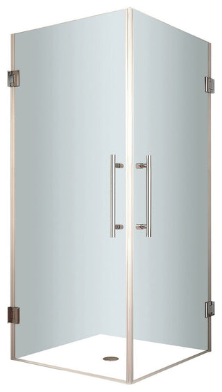 Aston Vanora 34"x34"x72" Completely Frameless Square Shower Enclosure, Stainless