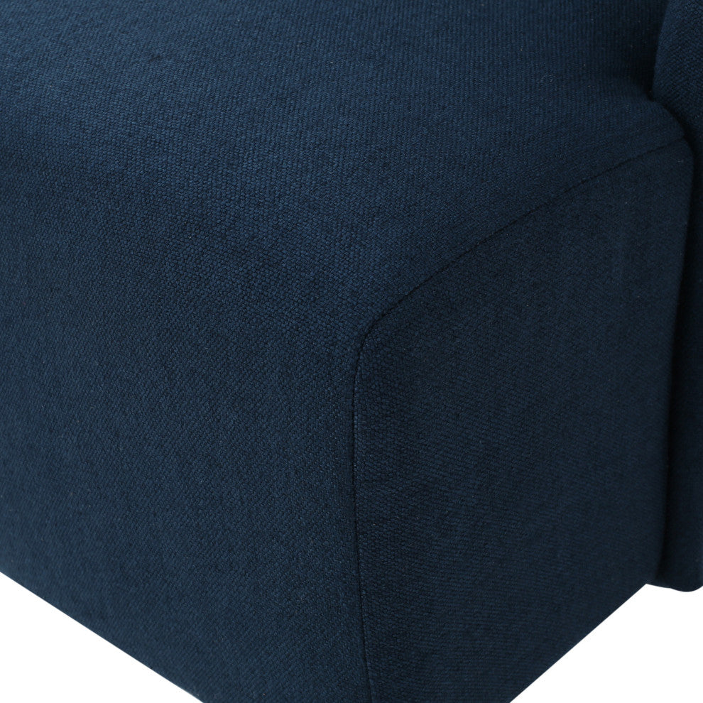 GDF Studio Sheldon Traditional Design High Back Fabric Dining Chair, Dark Blue