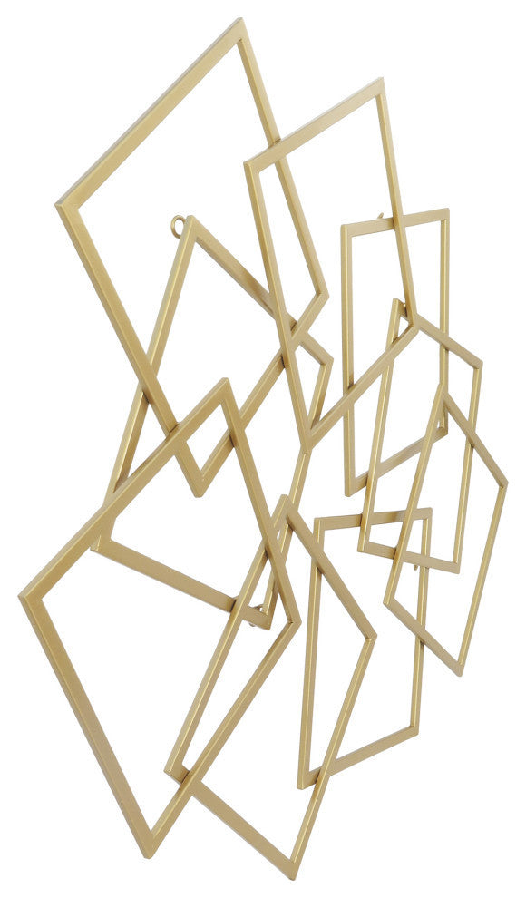 Retro Quad Wall Art Gold - Gold