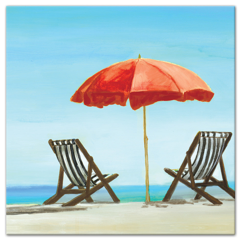 Lazy Beach Day 12x12 Canvas Wall Art