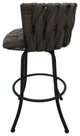 Set of 3, Metalona Bar Stool, Sanora Brown, Black, 30"
