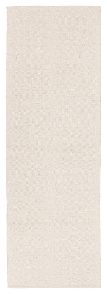 India Contemporary Area Rug, Ivory, 2'6x7'6 Runner