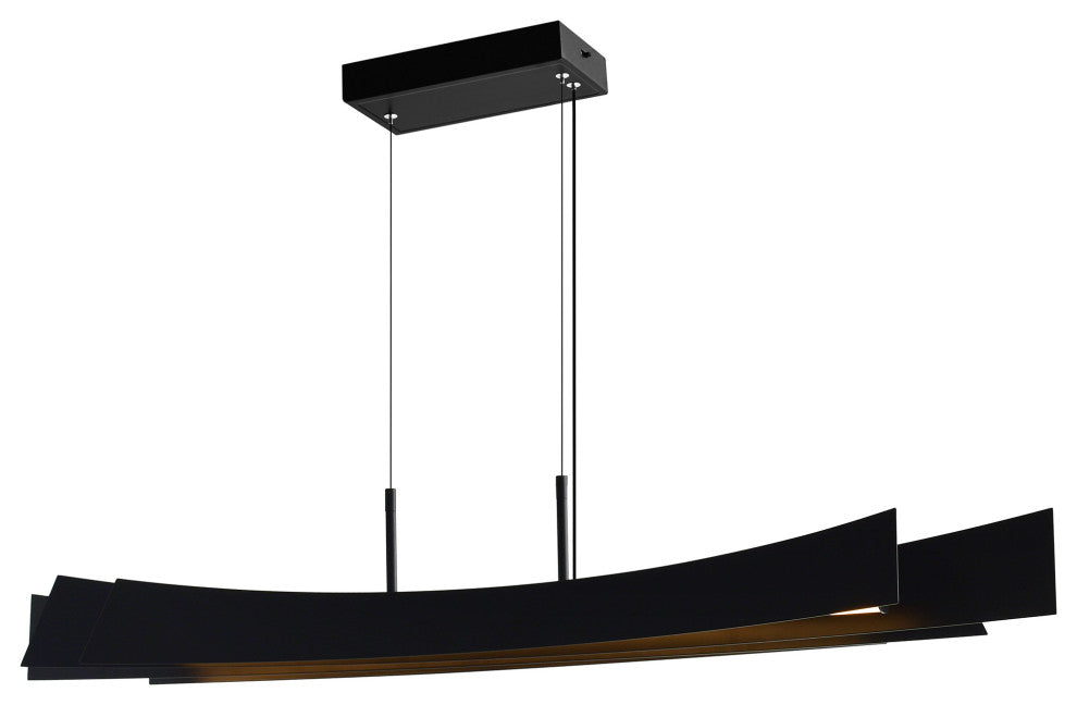 Candora Integrated LED Chandelier, Black, 50 Inches