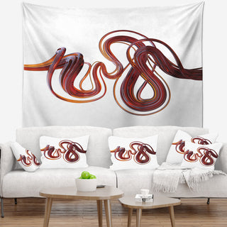 3d Flexible Caramel Lines Abstract Wall Tapestry, 80"x68"
