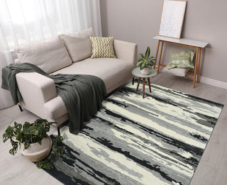 Abstract Gunter Area Rug, Dark Gray, 8' x 10', Abstract