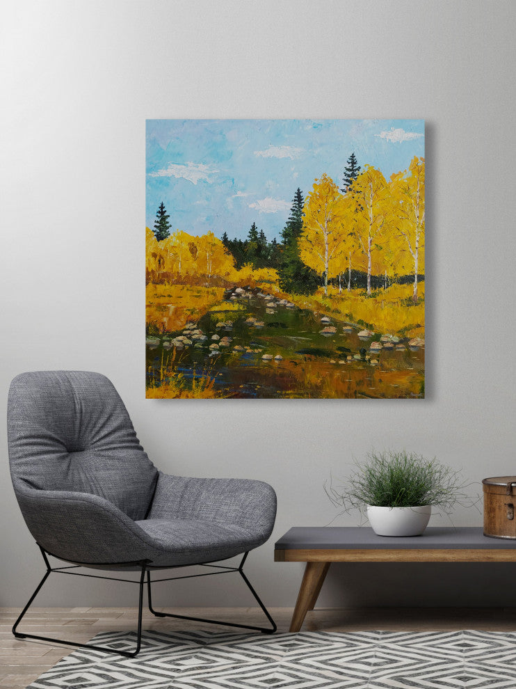 "Take the Scenic Route" Painting Print on Wrapped Canvas, 12x12