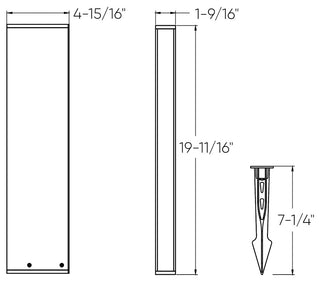 Column LED Bollard Light, 30 Inch