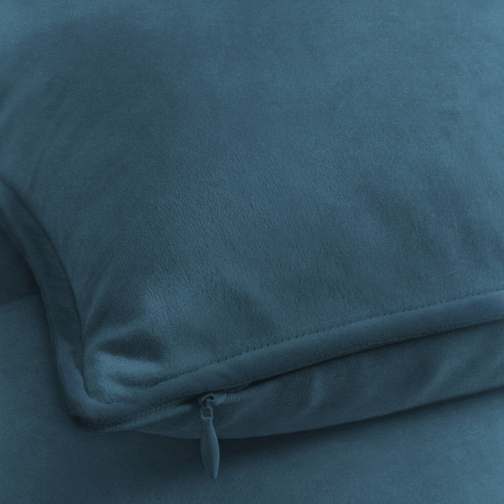 A1HC Soft Velvet Throw Pillow Covers Only, Set of 2, Teal, 20"x20"