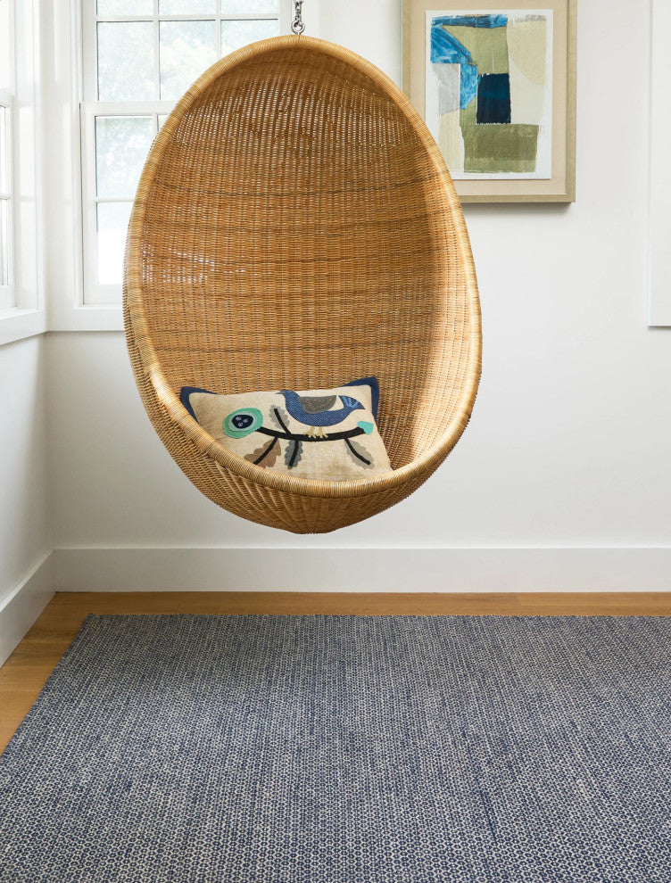 Dash & Albert Honeycomb Indigo/Grey Handwoven Wool Rug, Blue, 3' x 5'