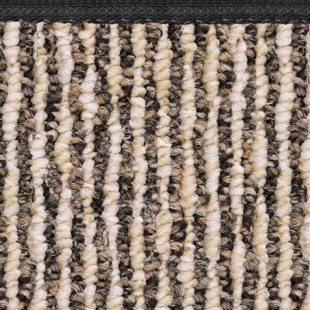 Skid-Resistant Area Rug Black Ripple, 8'x12'