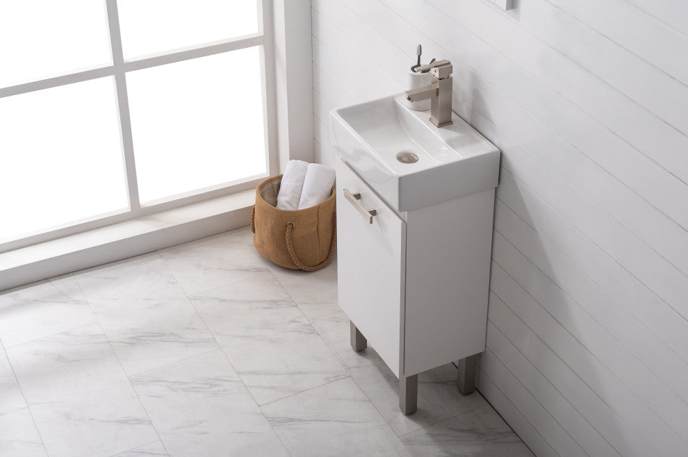 Stella Modern White 16.5" Single Sink Vanity