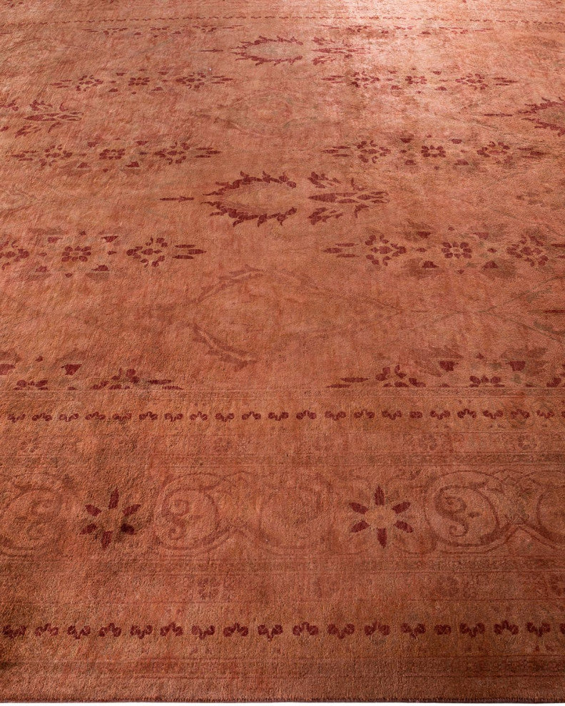 Overdyed, One-of-a-Kind Hand-Knotted Area Rug Brown, 9'3"x11'10"