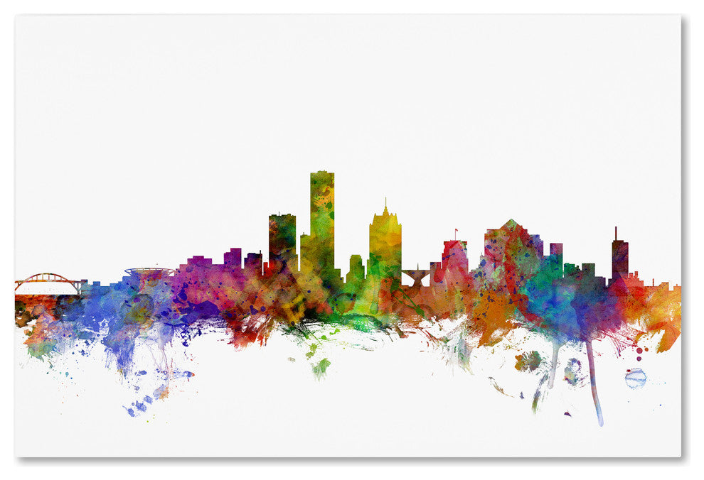 "Milwaukee, Wisconsin Skyline" Canvas Art by Michael Tompsett