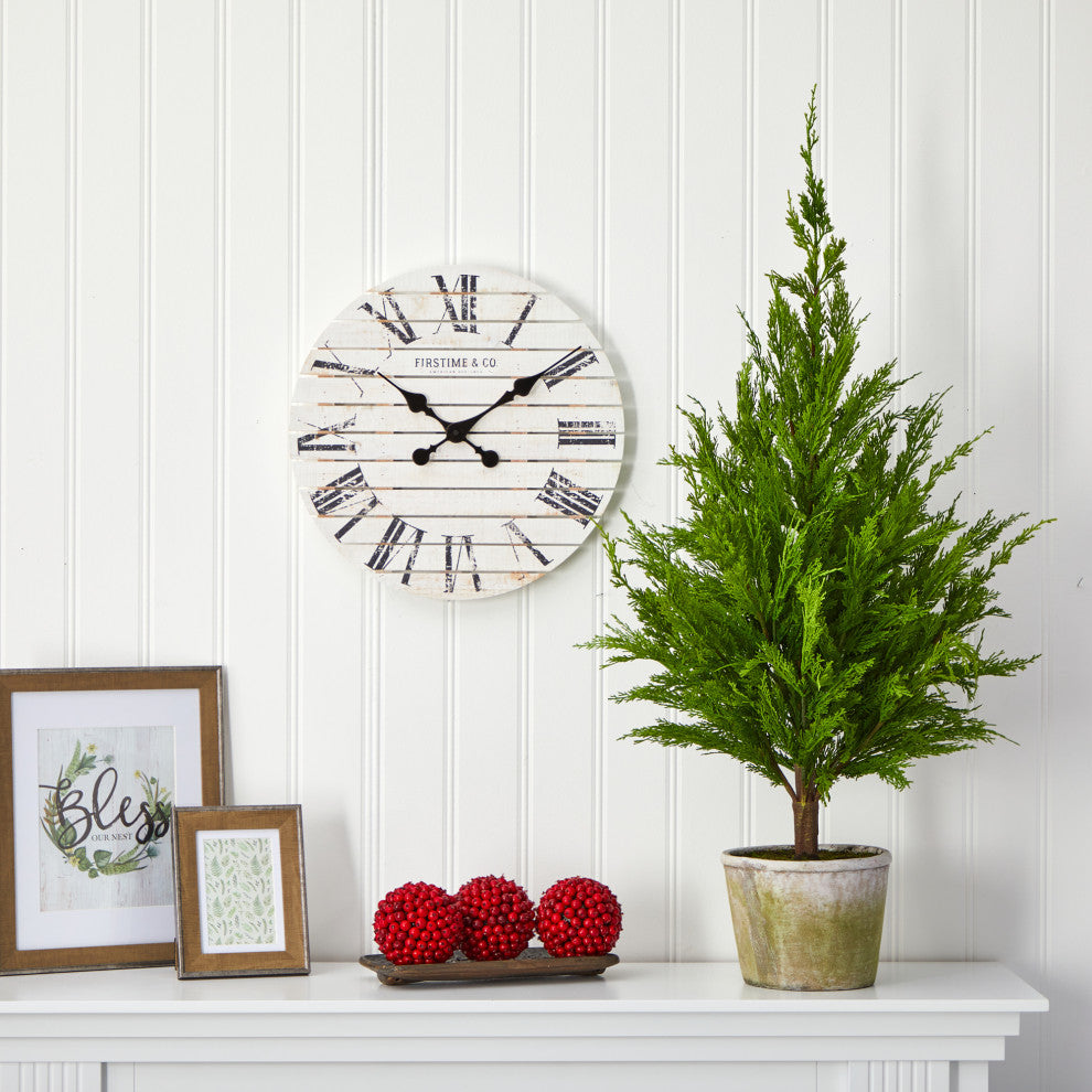 3.5' Cedar Pine Natural Look Artificial Tree, Decorative Planter