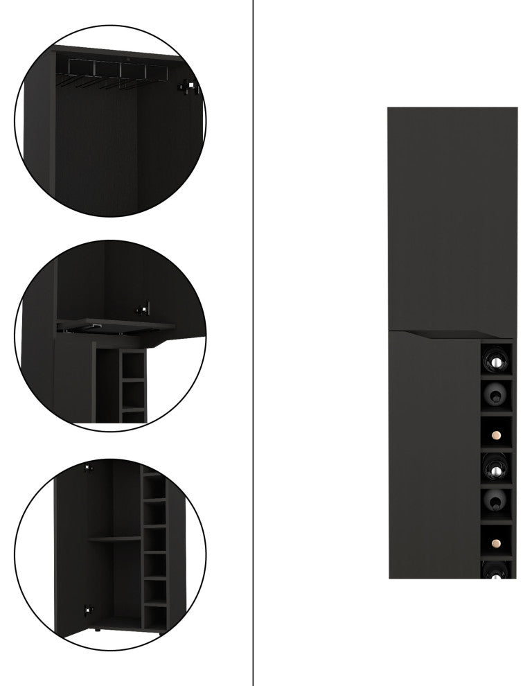 DEPOT E-SHOP Haora Bar Cabinet, Black
