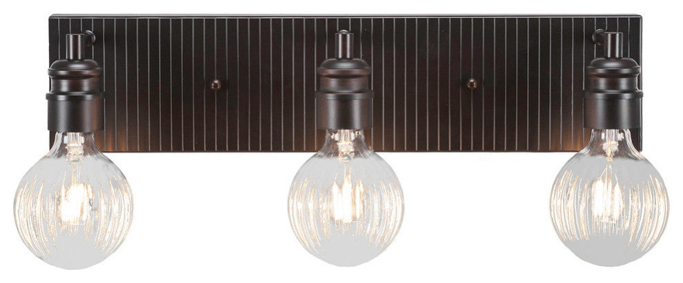 Edge 3-Light Bath Bar, Espresso Finish with 4 Watt LED Bulb