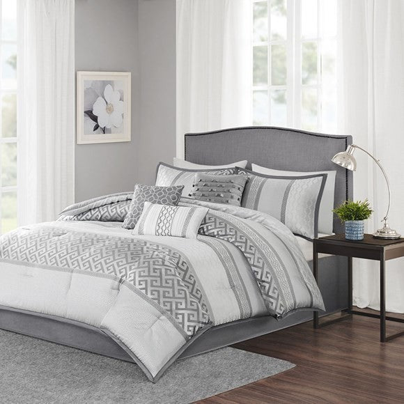 Madison Park Jacquard 7-Piece Comforter Set, Queen