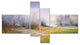 Beautiful Foggy Autumn Sunset, Large Landscape Canvas Print, 60"x32", 4 panels