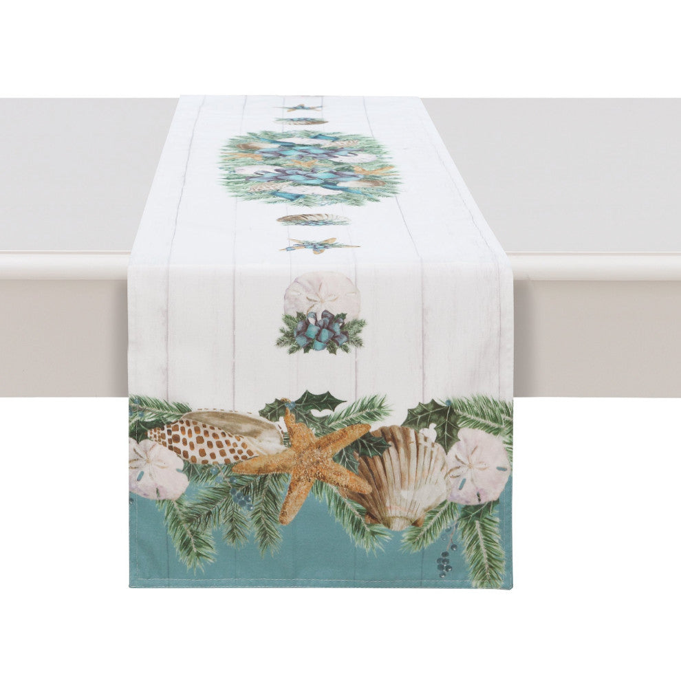Laural Home Christmas By The Sea 13" X 90" Table Runner