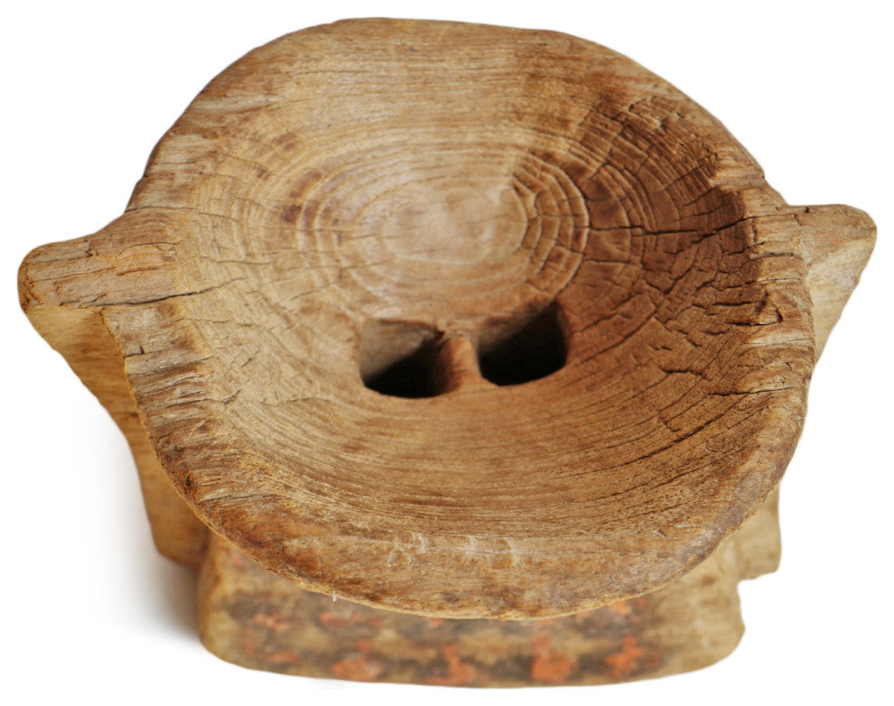 Consigned Rajasthan Village Wood Candle Stand 3