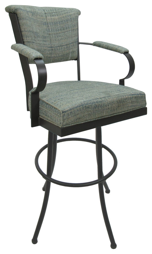 Miami Extra Tall 34" Swivel Metal Bar Stool - Noam Base, Watusi Aquatint, Gray, 34"