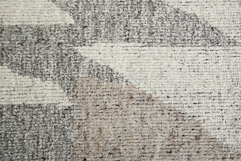 Weave & Wander Rheed Wool Rug, Silver Gray/Taupe, 2ft x 3ft Rug