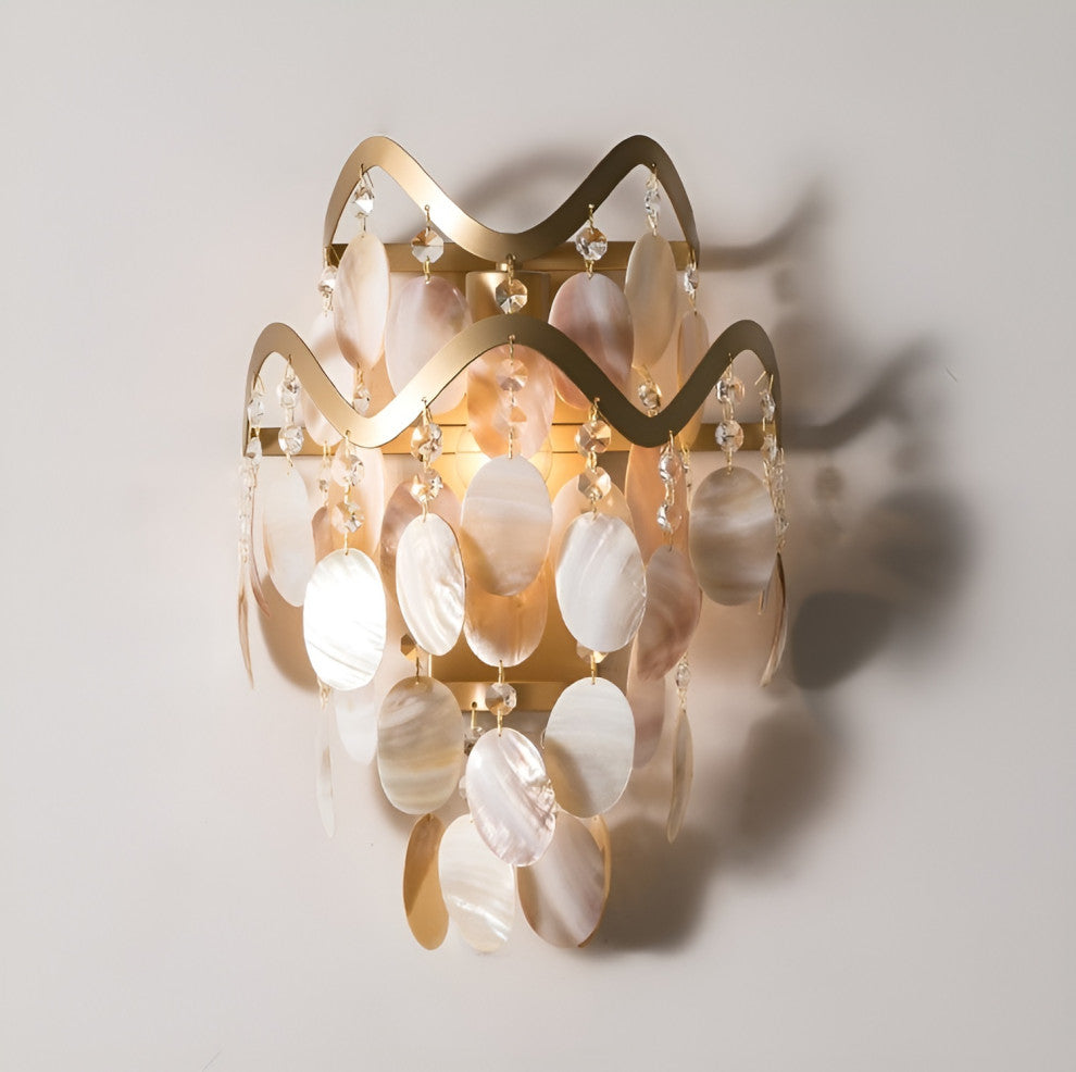 Luxury Wall Lamp in Artistic Style for Living Room, Bedroom, Shell Style, Warm Light