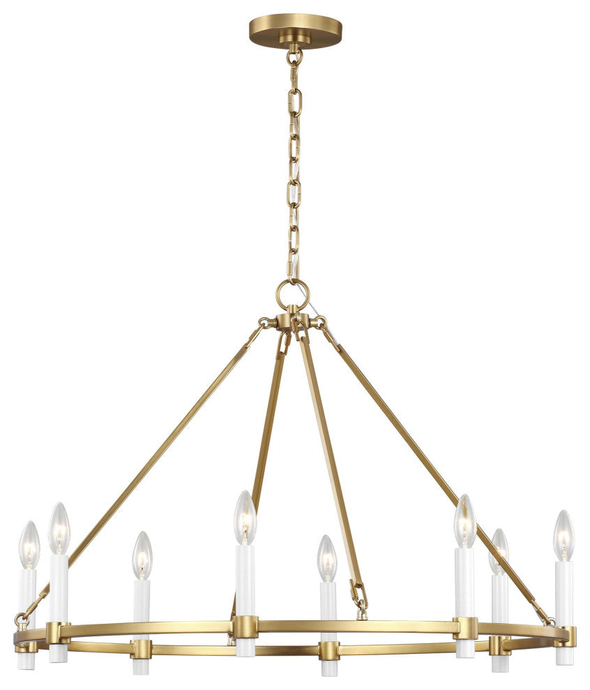 Marston Large Chandelier, Burnished Brass