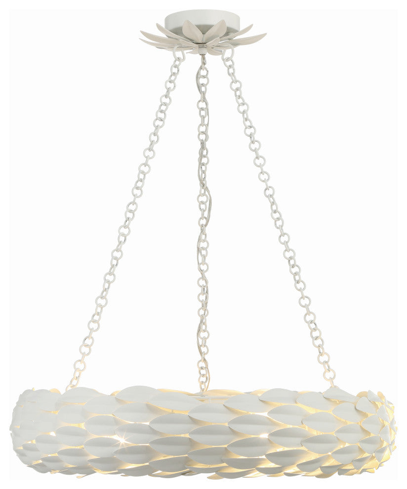CRYSTORAMA Broche 6 Light Matte White Pendant