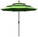 9ft Patio Umbrella with Crank Lift and Ventilated 3 Tier Design, Mascaw Green
