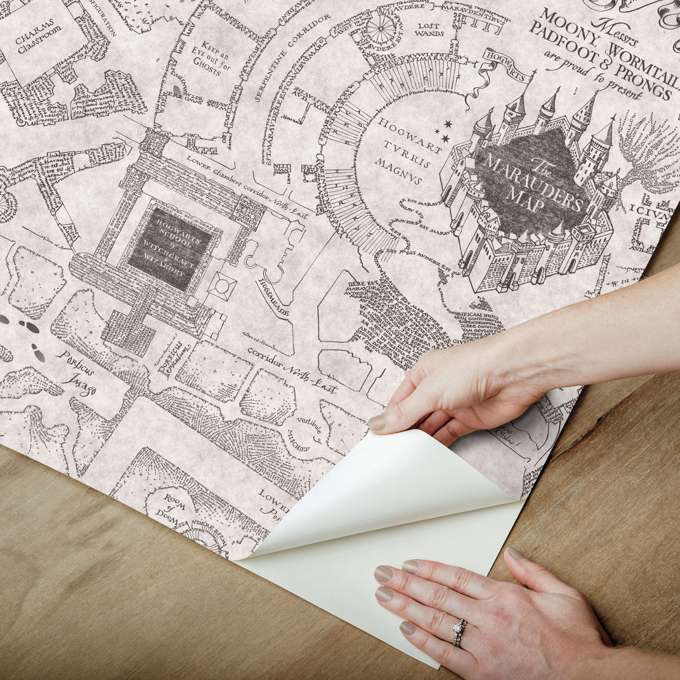 Grey Harry Potter Marauder's Map Peel & Stick Wallpaper
