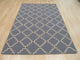 Handmade Wool Blue Contemporary Trellis Flatweave Reversible Moroccan Rug, 8'x10'