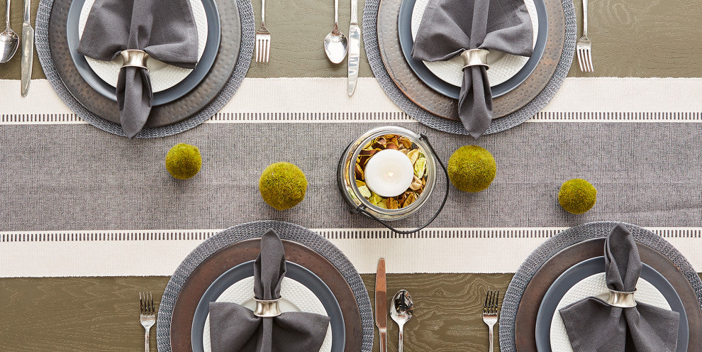 Mineral Dobby Stripe Table Runner 13"x72"