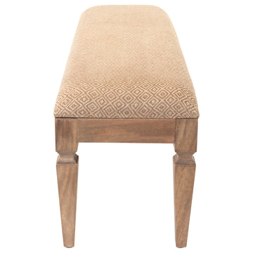 Surya Ansonia Medium Brown Upholstered Bench 18"Hx50"Wx18"D