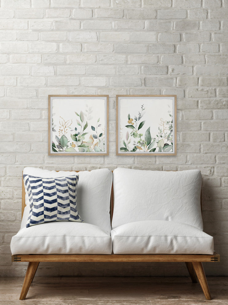 New Leaves Diptych, 2-Piece Set, 12x12 Panels