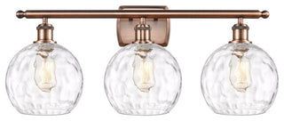 Innovations 516-3W-AC-G1215-8-LED 3 Light Bath Vanity Light, Antique Copper