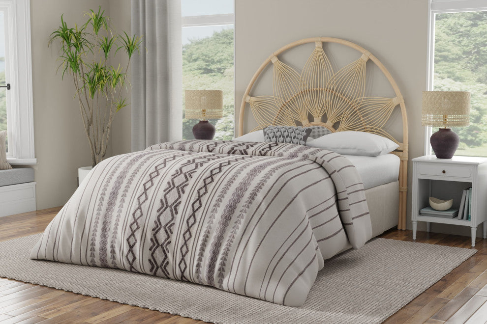 Sunflower Rattan Headboard, Natural, Queen
