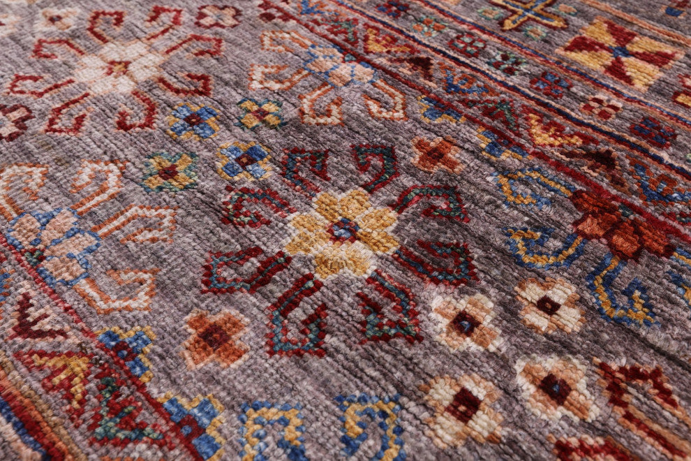 4' 1" X 6' 2" Handmade Super Kazak Khorjin Rug Q10087
