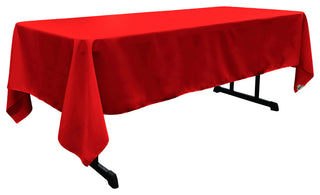 LA Linen Polyester Poplin Rectangular Tablecloth, 60"x126", Red
