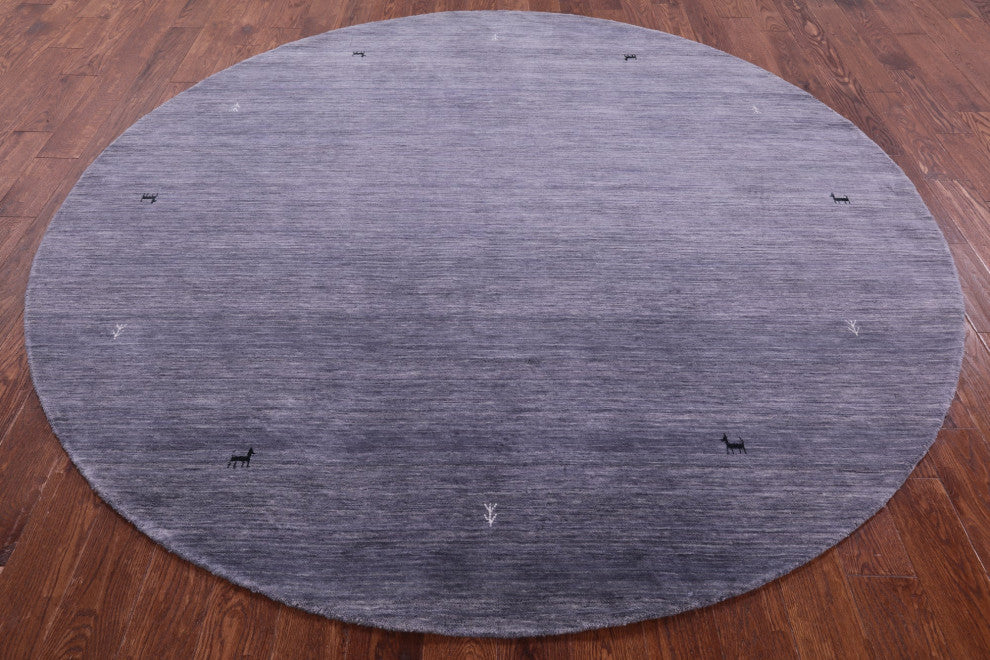 8' Round Hand Knotted Wool Persian Gabbeh Rug - Q15182